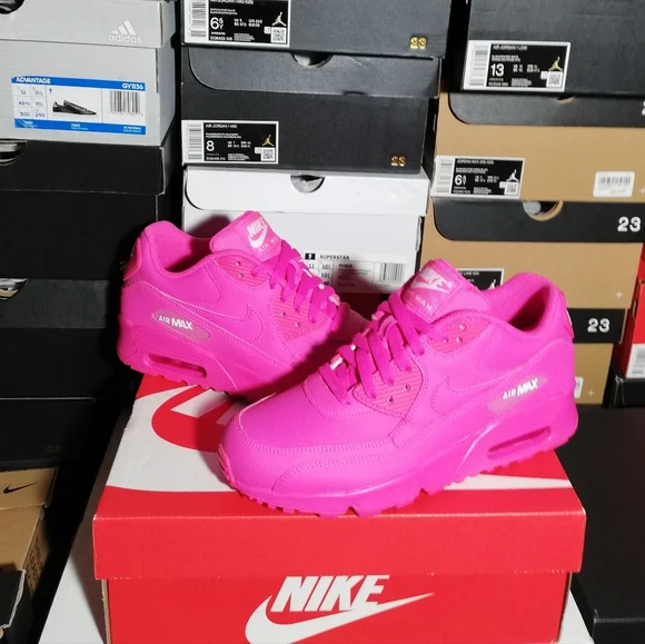NIKE AIR MAX 90S PREMIUM PINK/FUCHSIA WOMEN'S US SIZE 6.5 NEW IN BOX - Picture 4 of 15